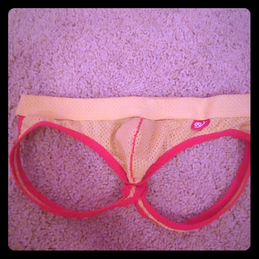 Yellow/Red S Mesh Jockstrap